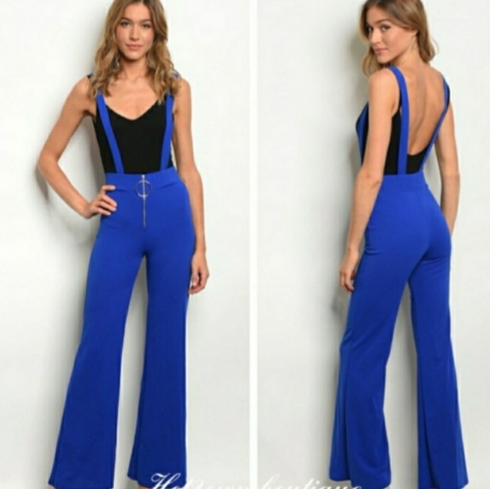 COPY - Royal Blue Overall Pants with Zipper Front